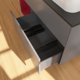 Тумба под раковину Villeroy & Boch Finion 120х50,1 см с подсветкой МДФ антрацит матовый лак/стекло черное матовое G392HBGK