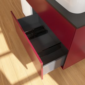 Тумба під раковину Villeroy & Boch Finion 120х50,1 см із підсвічуванням МДФ півонія матовий лак/скло чорне матове G392MTHB