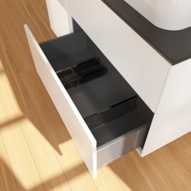 Тумба під раковину Villeroy & Boch Finion 120х50,1 см із підсвічуванням МДФ білий матовий лак/скло чорне матове G392MTMT