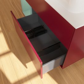 Тумба под раковину Villeroy & Boch Finion 120х50,1 см с подсветкой МДФ пион матовый лак/стекло белое матовое G391GMHB