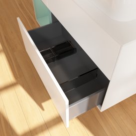 Тумба під раковину Villeroy & Boch Finion 120х50,1 см с подсветкой МДФ білий матовий лак/скло біле матове G391GMMT