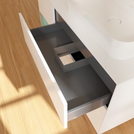 Тумба під раковину Villeroy & Boch Finion 120х50,1 см с подсветкой МДФ білий матовий лак/скло біле матове G391GMMT