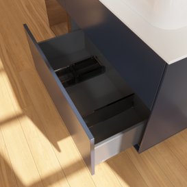 Тумба под раковину Villeroy & Boch Finion 120х50,1 см с подсветкой МДФ темно-синий матовый лак/стекло белое матовое G391GNHG