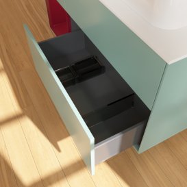 Тумба під раковину Villeroy & Boch Finion 120х50,1 см із підсвічуванням МДФ оливковий матовий лак/скло біле матове G391HBGM