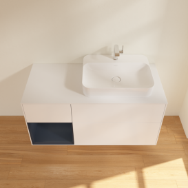 Тумба під раковину Villeroy & Boch Finion 120х50,1 см с подсветкой МДФ білий матовий лак/скло біле матове G391HGMT