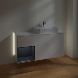 Тумба під раковину Villeroy & Boch Finion 120х50,1 см с подсветкой МДФ білий матовий лак/скло біле матове G391HGMT