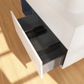 Тумба під раковину Villeroy & Boch Finion 120х50,1 см с подсветкой МДФ білий матовий лак/скло біле матове G391HGMT