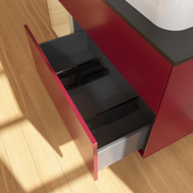 Тумба под раковину Villeroy & Boch Finion 120х50,1 см с подсветкой МДФ пион матовый лак/стекло черное матовое G392PCHB