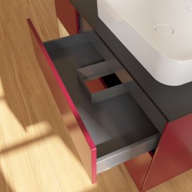 Тумба под раковину Villeroy & Boch Finion 120х50,1 см с подсветкой МДФ пион матовый лак/стекло черное матовое G392PCHB