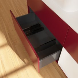 Тумба під раковину Villeroy & Boch Finion 120х50,1 см з підсвічуванням МДФ півонія матовий лак/скло біле матове F401GFHB