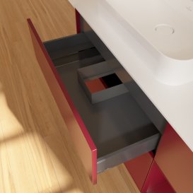 Тумба под раковину Villeroy & Boch Finion 120х50,1 см с подсветкой МДФ пион матовый лак/стекло белое матовое F401HBHB