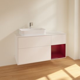 Тумба под раковину Villeroy & Boch Finion 120х50,1 см с подсветкой МДФ белый матовый лак/стекло белое матовое F401HBMT