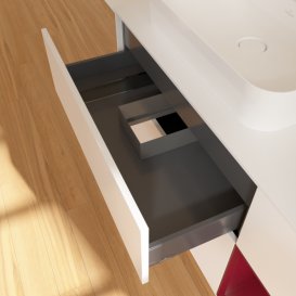 Тумба под раковину Villeroy & Boch Finion 120х50,1 см с подсветкой МДФ белый матовый лак/стекло белое матовое F401HBMT