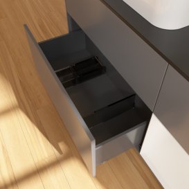 Тумба под раковину Villeroy & Boch Finion 120х50,1 см с подсветкой МДФ антрацит матовый лак/стекло черное матовое F402GFGK