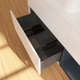 Тумба під раковину Villeroy & Boch Finion 120х50,1 см із підсвічуванням МДФ білий матовий лак/скло біле матове F401HGMT