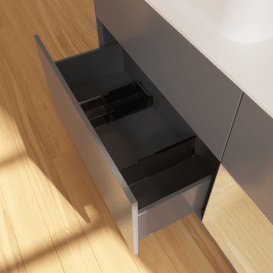 Тумба під раковину Villeroy & Boch Finion 120х50,1 см із підсвічуванням МДФ антрацит матовий лак/скло біле матове F401PCGK