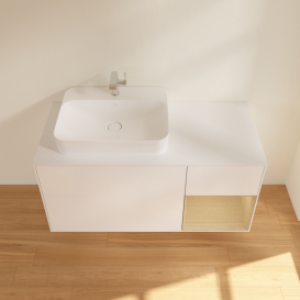 Тумба під раковину Villeroy & Boch Finion 120х50,1 см із підсвічуванням МДФ білий матовий лак/скло біле матове F401PCMT