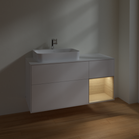 Тумба під раковину Villeroy & Boch Finion 120х50,1 см із підсвічуванням МДФ білий матовий лак/скло біле матове F401PCMT