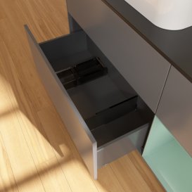 Тумба под раковину Villeroy & Boch Finion 120х50,1 см с подсветкой МДФ антрацит матовый лак/стекло черное матовое F402GMGK