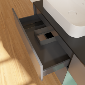 Тумба под раковину Villeroy & Boch Finion 120х50,1 см с подсветкой МДФ антрацит матовый лак/стекло черное матовое F402GMGK