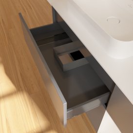 Тумба под раковину Villeroy & Boch Finion 120х50,1 см с подсветкой МДФ антрацит матовый лак/стекло белое G401GFGK