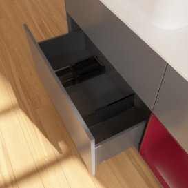 Тумба під раковину Villeroy & Boch Finion 120х50,1 см із підсвічуванням МДФ антрацит матовий лак/скло біле матове G401HBGK