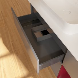 Тумба під раковину Villeroy & Boch Finion 120х50,1 см із підсвічуванням МДФ антрацит матовий лак/скло біле матове G401HBGK