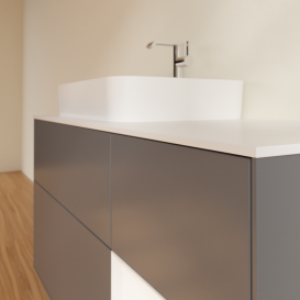 Тумба під раковину Villeroy & Boch Finion 120х50,1 см із підсвічуванням МДФ антрацит матовий лак/скло біле матове G401MTGK