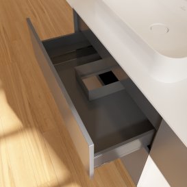 Тумба під раковину Villeroy & Boch Finion 120х50,1 см із підсвічуванням МДФ антрацит матовий лак/скло біле матове G401MTGK