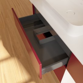 Тумба під раковину Villeroy & Boch Finion 120х50,1 см із підсвічуванням МДФ півонія матовий лак/скло біле матове G401MTHB