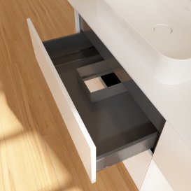 Тумба под раковину Villeroy & Boch Finion 120х50,1 см с подсветкой МДФ белый матовый лак/стекло белое матовое G401MTMT