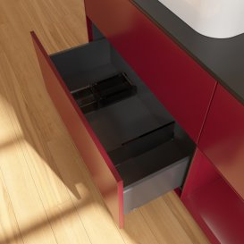 Тумба під раковину Villeroy & Boch Finion 120х50,1 см із підсвічуванням МДФ півонія матовий лак/скло чорне матове G402HBHB