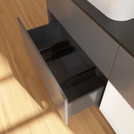 Тумба під раковину Villeroy & Boch Finion 120х50,1 см із підсвічуванням МДФ антрацит матовий лак/скло чорне матове G402MTGK