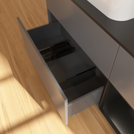 Тумба под раковину Villeroy & Boch Finion 120х50,1 см с подсветкой МДФ антрацит матовый лак/стекло черное матовое G402PDGK