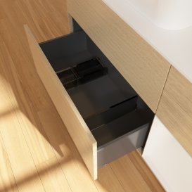 Тумба под раковину Villeroy & Boch Finion 120х50,1 см с подсветкой МДФ шпон дуба/стекло белое матовое G401GFPC