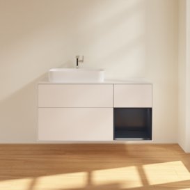 Тумба под раковину Villeroy & Boch Finion 120х50,1 см с подсветкой МДФ белый матовый лак/стекло белое матовое G401HGMT