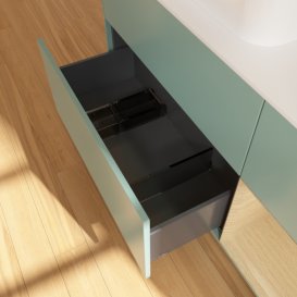 Тумба під раковину Villeroy & Boch Finion 120х50,1 см із підсвічуванням МДФ оливковий матовий лак/скло біле матове G401PCGM