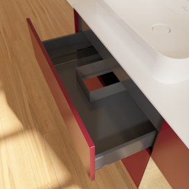 Тумба під раковину Villeroy & Boch Finion 120х50,1 см із підсвічуванням МДФ півонія матовий лак/скло біле матове G401PCHB