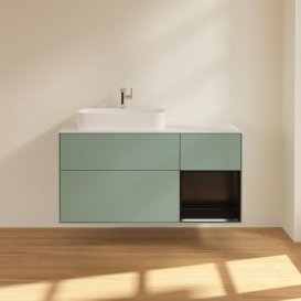 Тумба под раковину Villeroy & Boch Finion 120х50,1 см с подсветкой МДФ оливковый матовый лак/стекло белое матовое G401PDGM