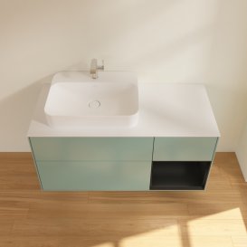 Тумба под раковину Villeroy & Boch Finion 120х50,1 см с подсветкой МДФ оливковый матовый лак/стекло белое матовое G401PDGM