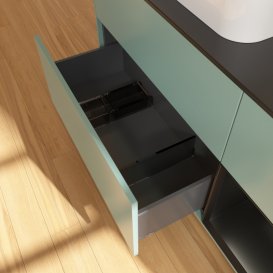 Тумба под раковину Villeroy & Boch Finion 120х50,1 см с подсветкой МДФ оливковый матовый лак/стекло черное матовое G402PDGM