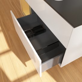 Тумба под раковину Villeroy & Boch Finion 120х50,1 см с подсветкой МДФ глянцевый белый лак/стекло черное матовое F412HFGF