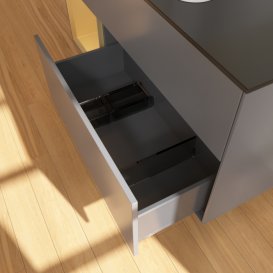 Тумба під раковину Villeroy & Boch Finion 120х50,1 см із підсвічуванням МДФ антрацит матовий лак/скло чорне матове F412HFGK