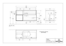 Тумба под раковину Villeroy & Boch Finion 120х50,1 см с подсветкой МДФ белый матовый лак/стекло черное матовое F412HFMT
