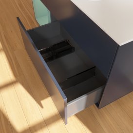 Тумба под раковину Villeroy & Boch Finion 120х50,1 см с подсветкой МДФ темно-синий матовый лак/стекло белое матовое F411GMHG