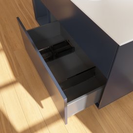 Тумба під раковину Villeroy & Boch Finion 120х50,1 см із підсвічуванням МДФ темно-синій матовий лак/скло біле матове F411HGHG