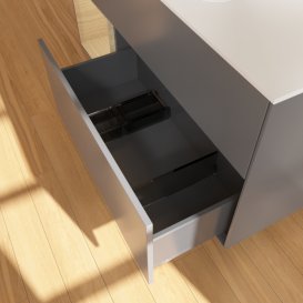 Тумба під раковину Villeroy & Boch Finion 120х50,1 см із підсвічуванням МДФ антрацит матовий лак/скло біле матове F411PCGK