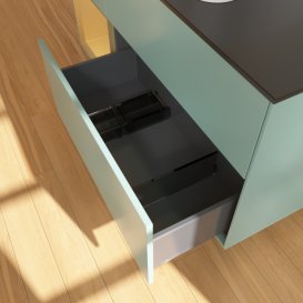 Тумба под раковину Villeroy & Boch Finion 120х50,1 см с подсветкой МДФ оливковый матовый лак/стекло черное матовое F412HFGM