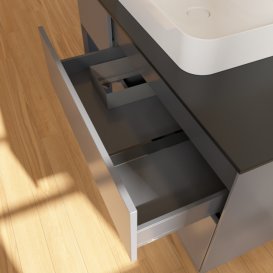 Тумба під раковину Villeroy & Boch Finion 120х50,1 см із підсвічуванням МДФ антрацит матовий лак/скло чорне матове F412HGGK