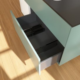 Тумба под раковину Villeroy & Boch Finion 120х50,1 см с подсветкой МДФ оливковый матовый лак/стекло черное матовое F412MTGM